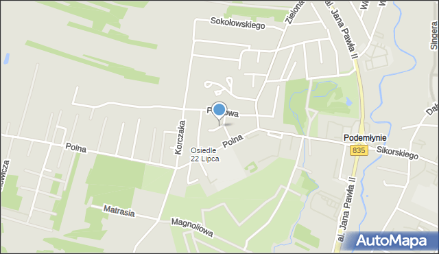 Biłgoraj, Ludwika Kazimierza, mapa Biłgoraj