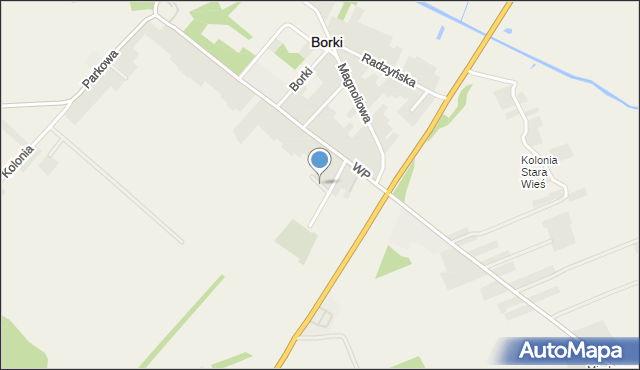 Borki powiat radzyński, Lubelska, mapa Borki powiat radzyński