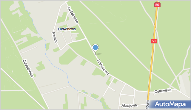 Brok powiat ostrowski, Ludwinowo, mapa Brok powiat ostrowski