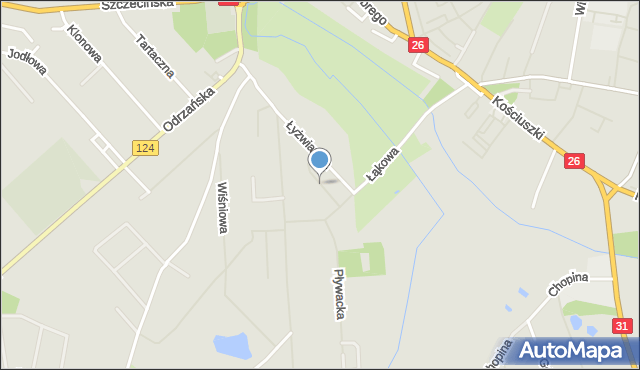 Chojna powiat gryfiński, Łucznicza, mapa Chojna powiat gryfiński