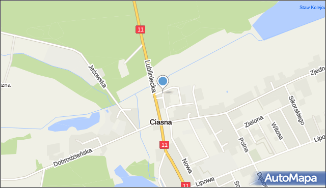 Ciasna, Lubliniecka, mapa Ciasna