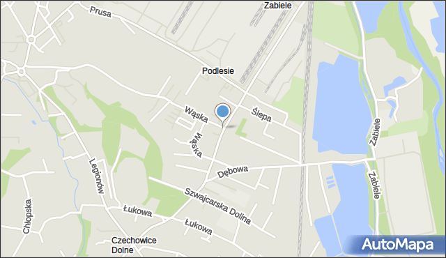 Czechowice-Dziedzice, Łukasiewicza Ignacego, mapa Czechowic-Dziedzic