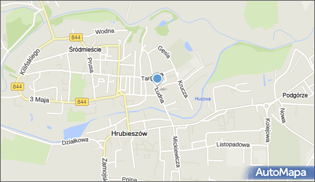 Hrubieszów, Ludna, mapa Hrubieszów