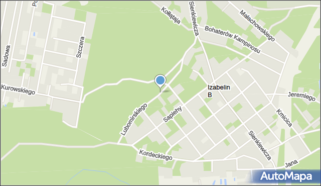 Izabelin B, Lubomirskiego Jerzego Sebastiana, mapa Izabelin B