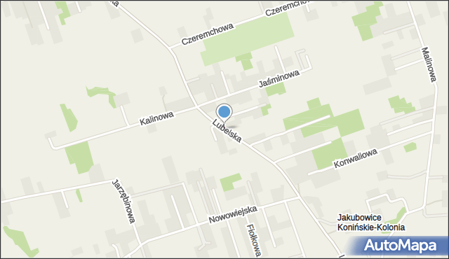 Jakubowice Konińskie-Kolonia, Lubelska, mapa Jakubowice Konińskie-Kolonia