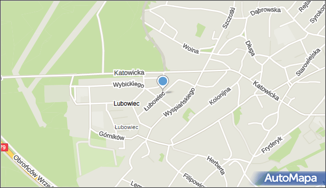 Jaworzno, Łubowiec, mapa Jaworzno