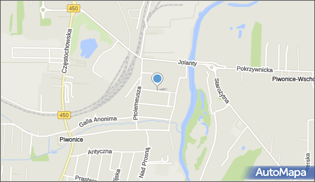 Kalisz, Łużycka, mapa Kalisza