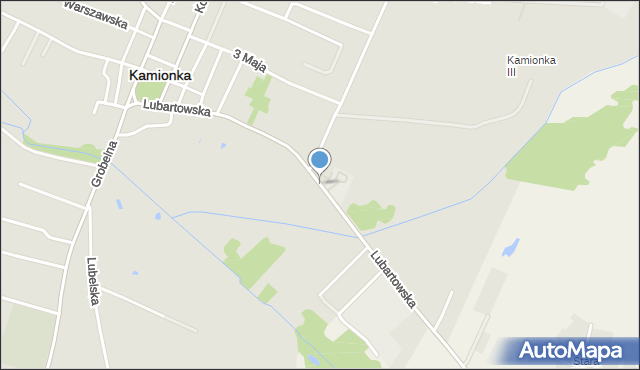 Kamionka powiat lubartowski, Lubartowska, mapa Kamionka powiat lubartowski