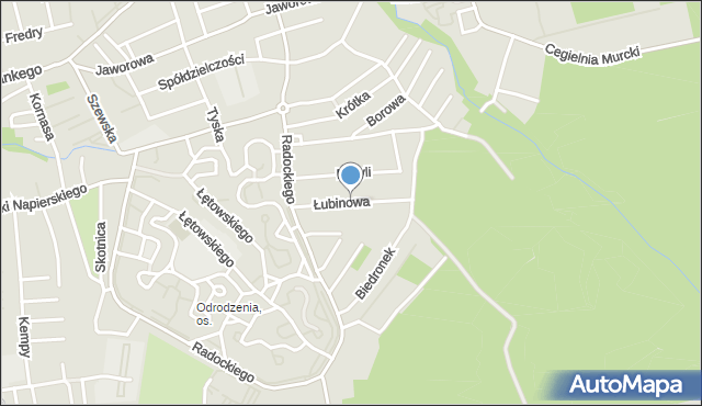 Katowice, Łubinowa, mapa Katowic