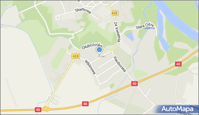 Kędzierzyn-Koźle, Łukasińskiego Waleriana, mjr., mapa Kędzierzyna-Koźle