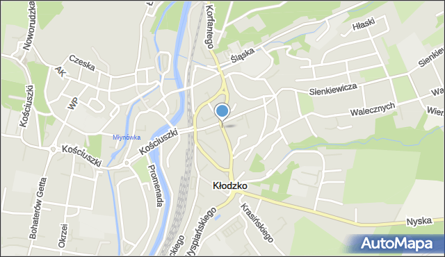 Kłodzko, Łużycka, mapa Kłodzka