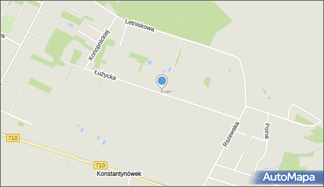 Konstantynów Łódzki, Łużycka, mapa Konstantynów Łódzki