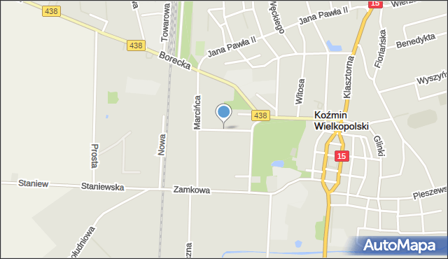 Koźmin Wielkopolski, Łukomskiego, bp., mapa Koźmin Wielkopolski