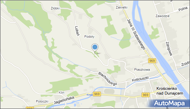 Krościenko nad Dunajcem, Lubań, mapa Krościenko nad Dunajcem