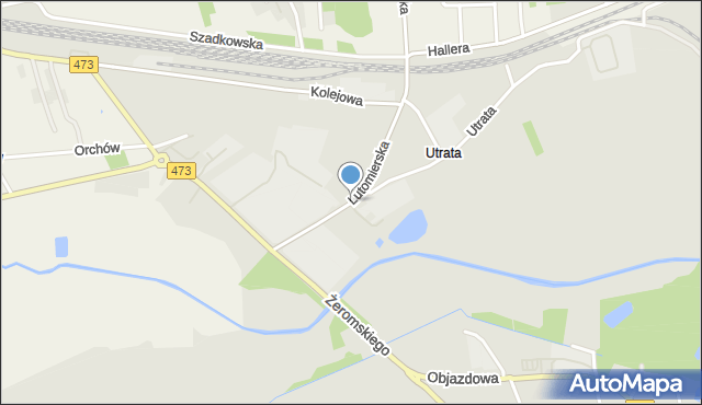Łask, Lutomierska, mapa Łask