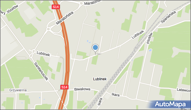 Łódź, Lublinek, mapa Łodzi