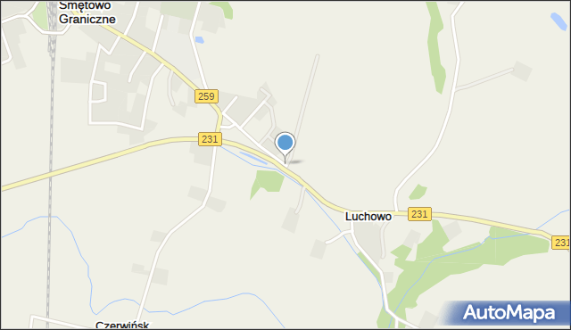 Luchowo gmina Smętowo Graniczne, Luchowo, mapa Luchowo gmina Smętowo Graniczne