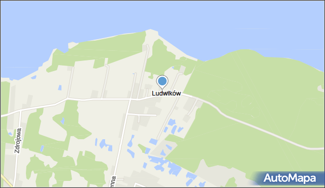Ludwików gmina Kazimierz Biskupi, Ludwików, mapa Ludwików gmina Kazimierz Biskupi