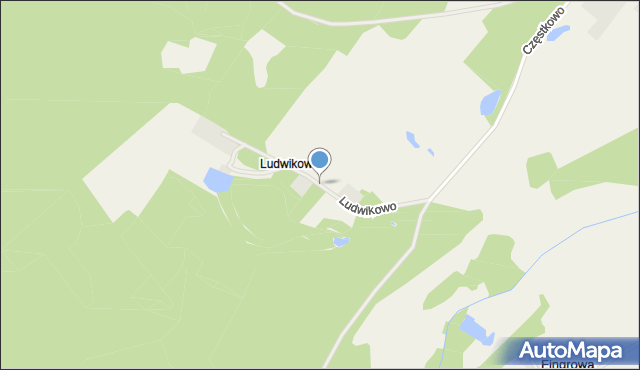 Ludwikowo gmina Kościerzyna, Ludwikowo, mapa Ludwikowo gmina Kościerzyna