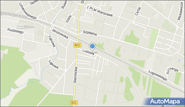Mińsk Mazowiecki, Ludowa, mapa Mińsk Mazowiecki