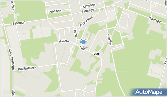 Otwock, Ługi, mapa Otwock