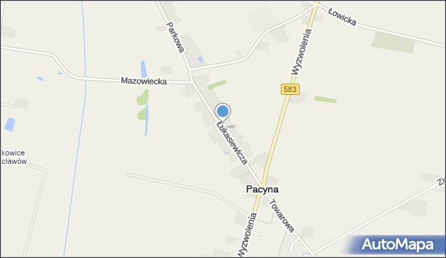 Pacyna, Łukasiewicza, mapa Pacyna