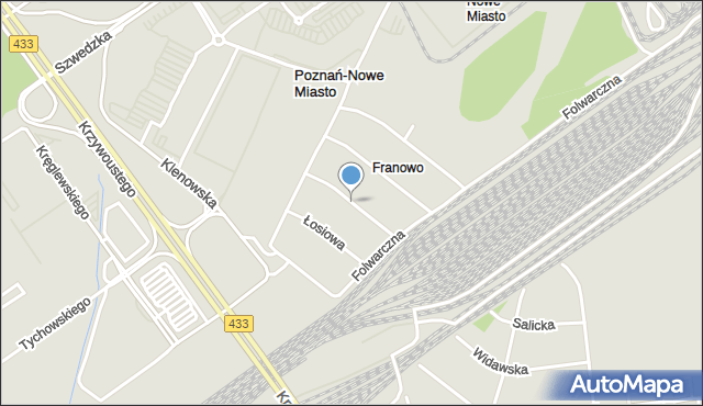 Poznań, Łuczkowska, mapa Poznania