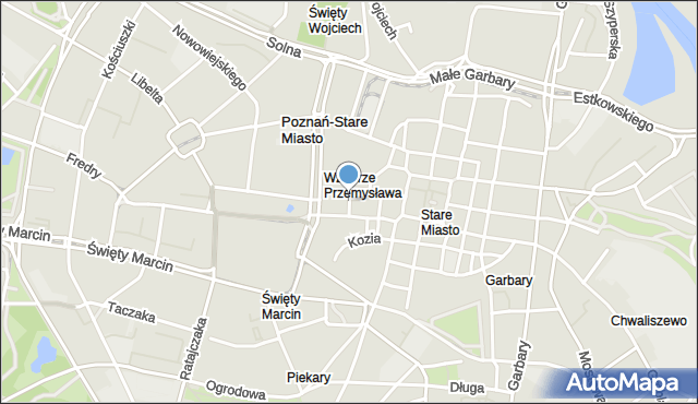 Poznań, Ludgardy, mapa Poznania