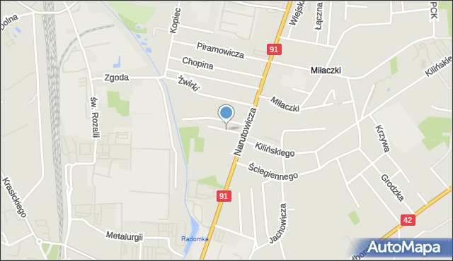 Radomsko, Łukasińskiego, mapa Radomsko