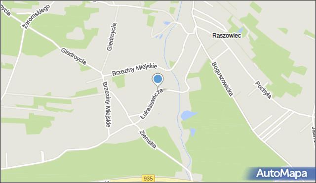 Rybnik, Łukasiewicza Ignacego, mapa Rybnika