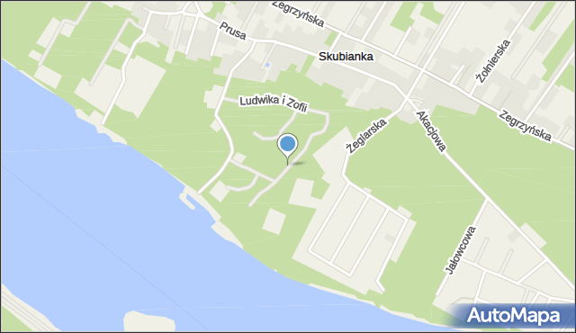 Skubianka, Ludwika i Zofii, mapa Skubianka