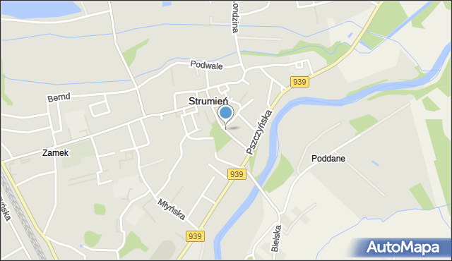 Strumień powiat cieszyński, Łuczkiewicza Stanisława, mapa Strumień powiat cieszyński