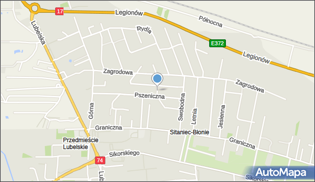 Zamość, Ludowa, mapa Zamościa