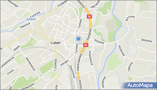 Lubań, Lwówecka, mapa Lubań
