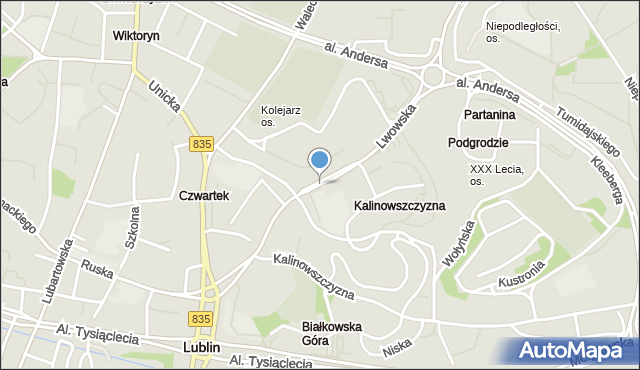 Lublin, Lwowska, mapa Lublina