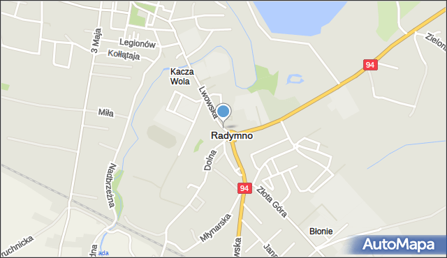 Radymno, Lwowska, mapa Radymno