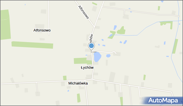 Łychów, Łychów, mapa Łychów