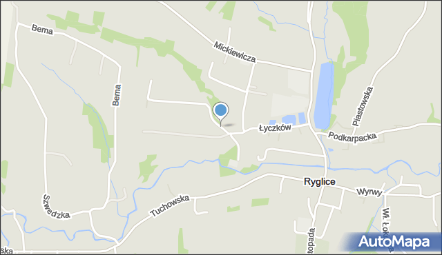 Ryglice, Łyczków, mapa Ryglice