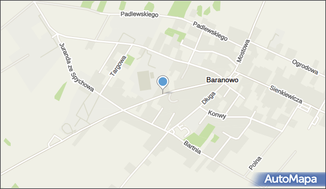 Baranowo powiat ostrołęcki, Madalińskiego Antoniego Józefa, gen., mapa Baranowo powiat ostrołęcki
