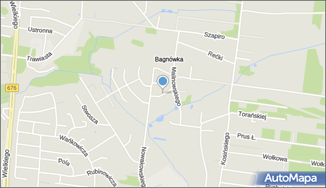 Białystok, Marcinkiewicza Józefa, mapa Białegostoku