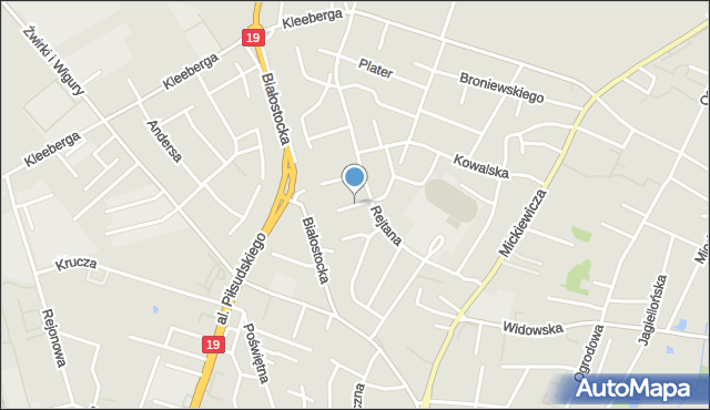 Bielsk Podlaski, Matejki Jana, mapa Bielsk Podlaski