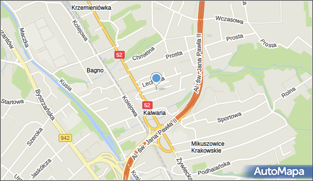 Bielsko-Biała, Mahoniowa, mapa Bielsko-Białej