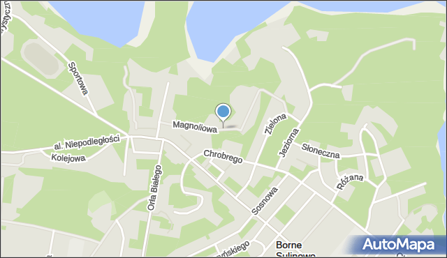 Borne Sulinowo, Magnoliowa, mapa Borne Sulinowo