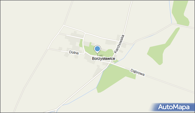 Borzysławice, Majątkowa, mapa Borzysławice