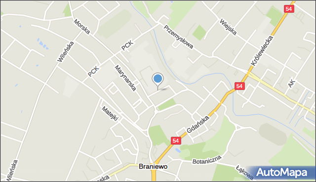 Braniewo, Magazynowa, mapa Braniewo