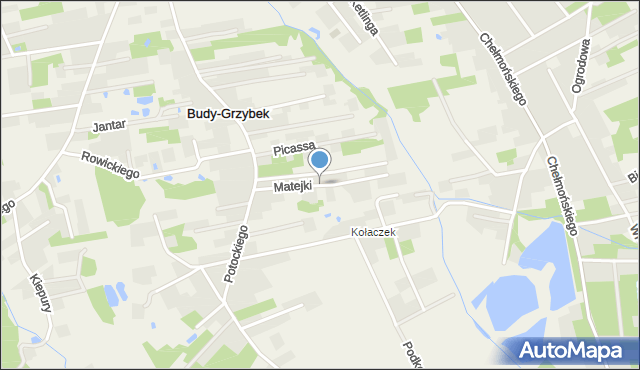 Budy-Grzybek, Matejki Jana, mapa Budy-Grzybek