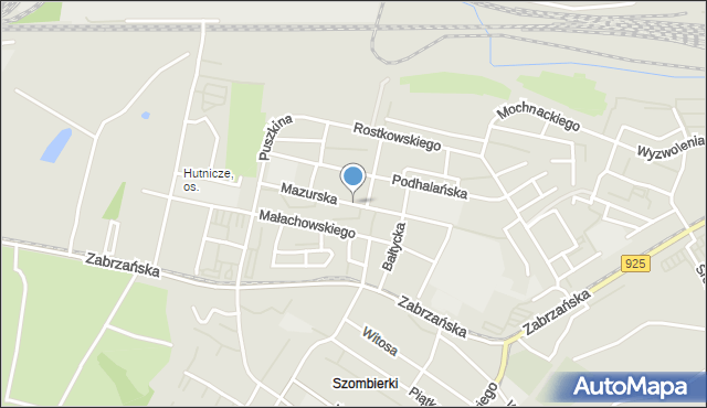 Bytom, Mazurska, mapa Bytomia