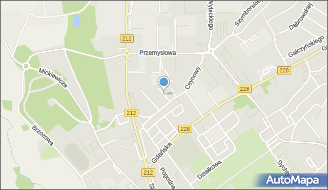 Bytów, Majkowskiego Aleksandra, dr., mapa Bytów