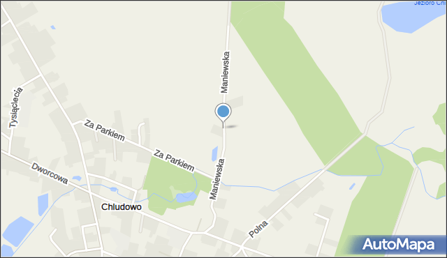 Chludowo, Maniewska, mapa Chludowo