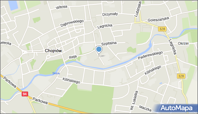 Chojnów powiat legnicki, Matejki Jana, mapa Chojnów powiat legnicki